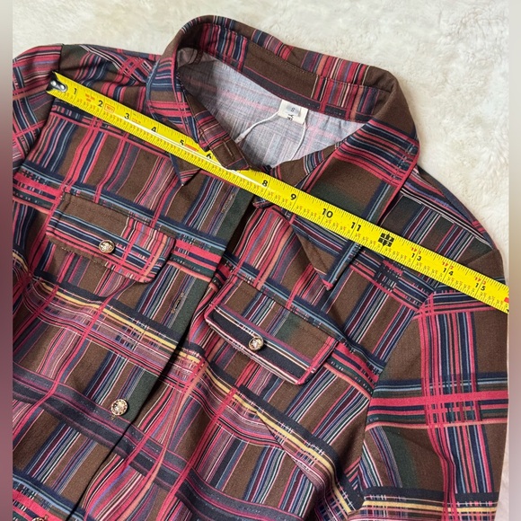 Oyrosy Retro Elegant Classy Lapel Reddish Brown Plaid Maxi Dress w/ Pockets - Picture 10 of 16